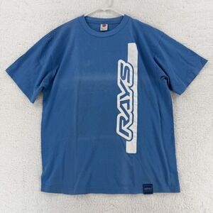 Rays Japan Power Shirt Mens XL Blue Graphic JDM Car Racing Drift Tee TE37 Volk